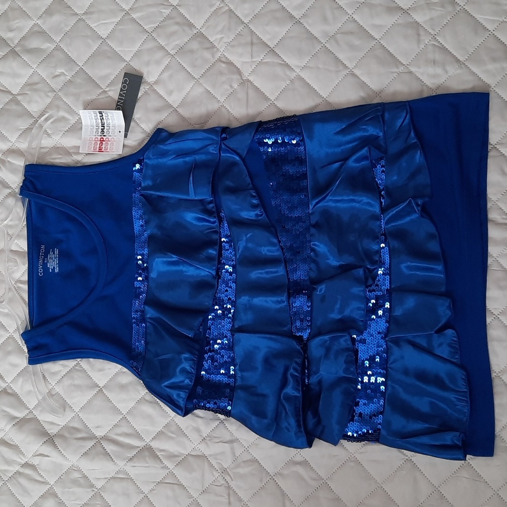 Dressy blue tank top